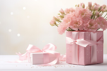 Pink gift box background