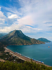 view of the sea from the mountain
