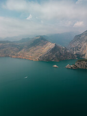 view of the mountains from a drone