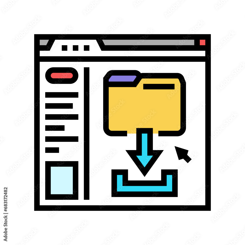 Poster homework submission online learning platform color icon vector. homework submission online learning 