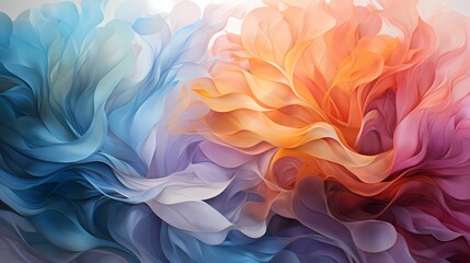 A generative background mimicking the organic flow and vibrant colors of a blooming garden, perfect for spring-themed designs wallpaper Abstract background - obrazy, fototapety, plakaty