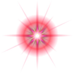 Red Lens flare light special effect, Sparkle star.