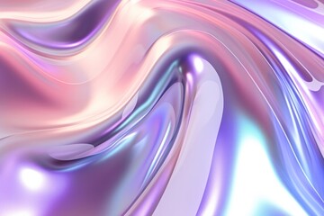 Abstract background 3D shiny plastic waves with pastel unicorn textures. - obrazy, fototapety, plakaty