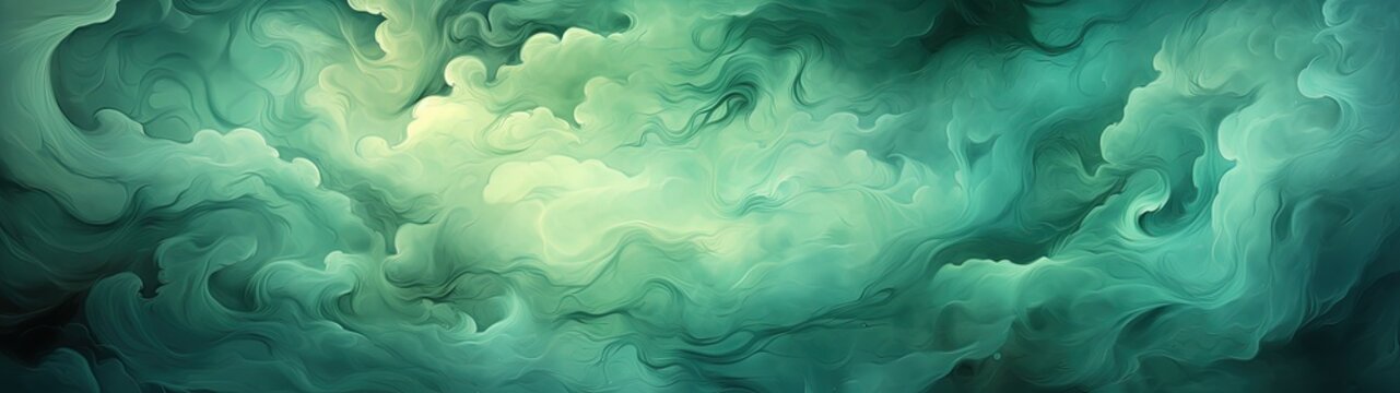 Mesmerizing Abstract Green Background with Fluidic Patterns