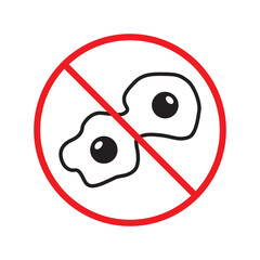 Forbidden egg vector icon. Warning, caution, attention, restriction, label, ban, danger. No eggs flat sign design pictogram symbol. No egg icon UX UI