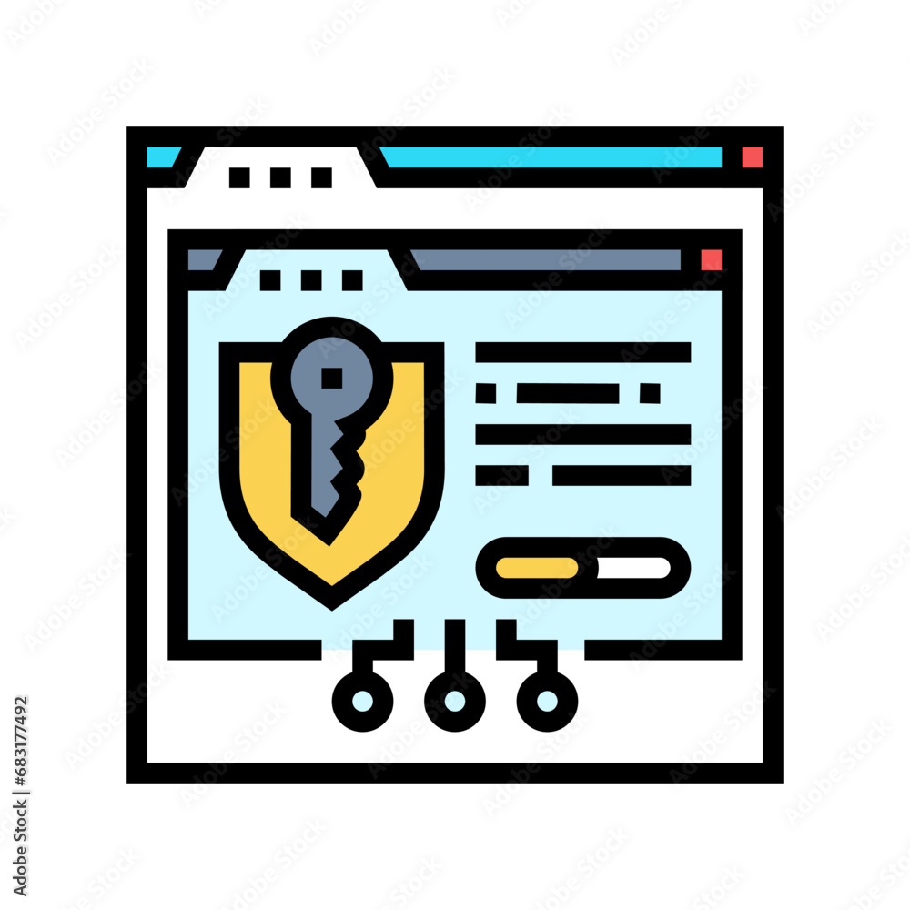 Aufkleber software licensing color icon vector. software licensing sign. isolated symbol illustration