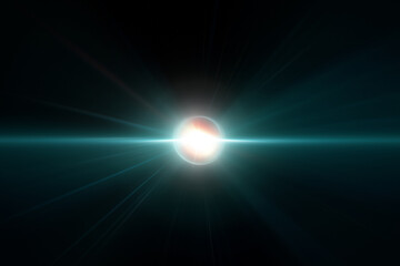 Light flare Glowing light explodes