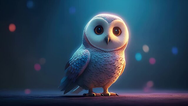 Cute baby owl. Created with Generative AI.