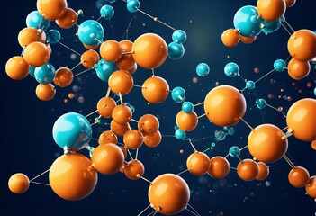 molecule geometric shapes scientific style