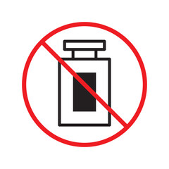 Forbidden perfume vector icon. Warning, caution, attention, restriction, label, ban, danger. No scent flat sign design pictogram symbol. No perfume icon UX UI icon