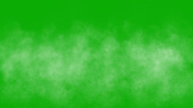 Rising white smoke motion graphics with green screen background
