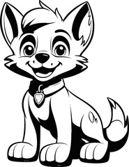 Wolf animal vector, coloring page image