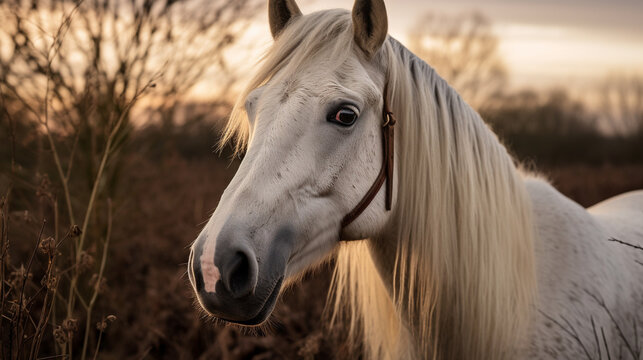 white horse portrait HD 8K wallpaper Stock Photographic Image 