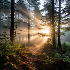Sunlight in the Woods. Generative Ai