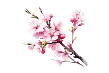 Watercolor peach blossoms