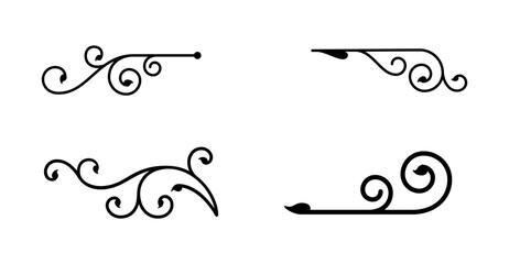 Vector line art vintage flourishes object