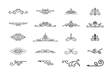 Vector line art vintage flourishes object