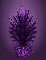 purple feathers on black background. Generated AI