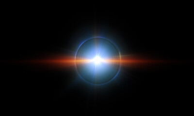 Light flare, Light effect, shining sun on black background