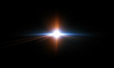 Light flare, Light effect, shining sun on black background