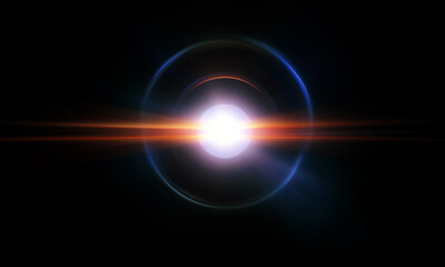 Light flare, Light effect, shining sun on black background
