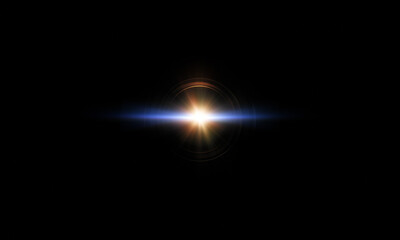 Light flare, Light effect, shining sun on black background