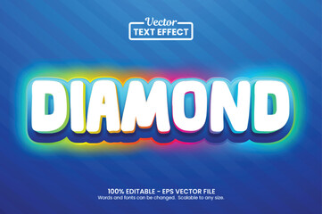 diamond 3d glowing colorful editable text style effect