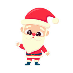 Cute santa claus for christmas design. Vector illustration isolated on white background.