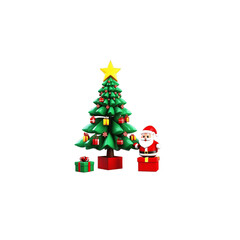 Naklejka na ściany i meble christmas tree with boxes PNG file