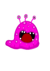 Monsters Cartoon. Funny Cute Little Monster