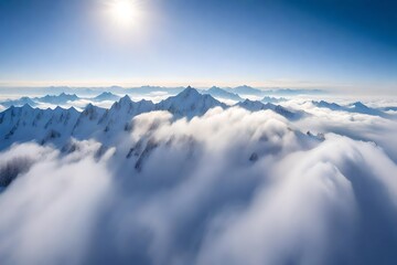 Naklejka premium clouds over mountains