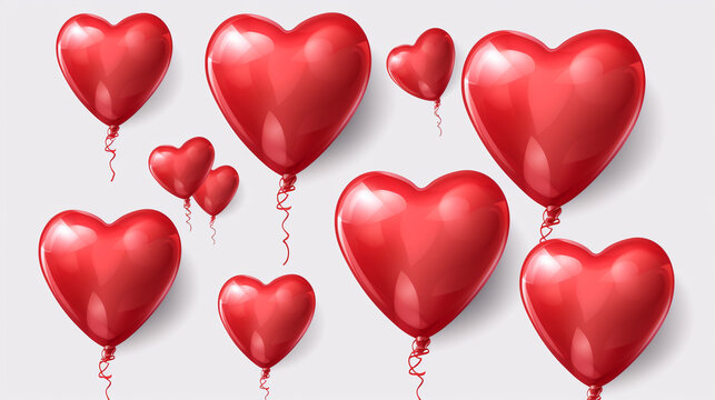 red heart balloons HD 8K wallpaper Stock Photographic Image 