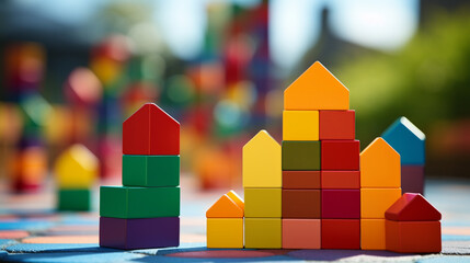 blocks with background HD 8K wallpaper Stock Photographic Image 