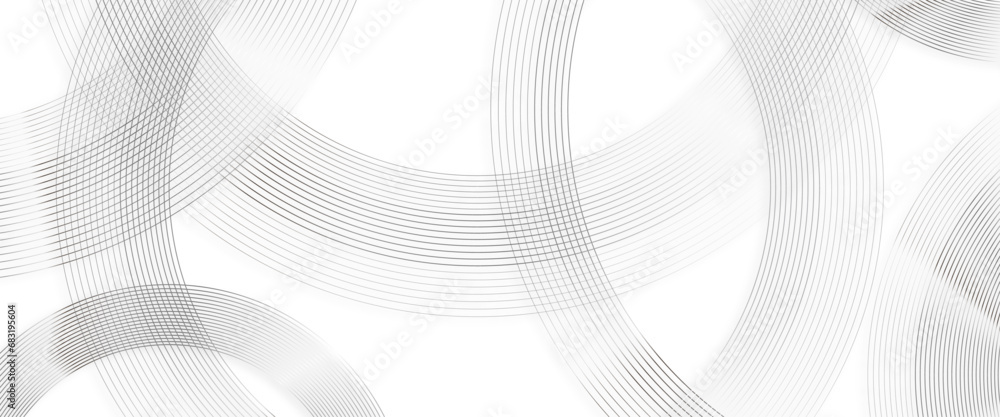 Poster vector white circle lines pattern, minimal geometric design white geometric abstract transparent bac