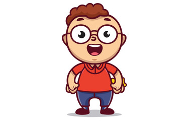 character of a person with a smile vector illustration