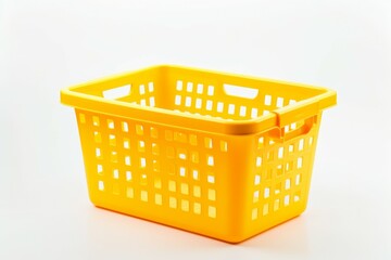 Isolated shopping basket with clipping path in a grocery store