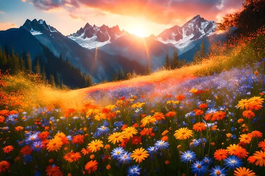 sunrise in the mountains