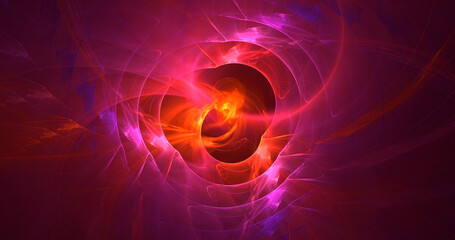 3D rendering abstract multicolor fractal light background