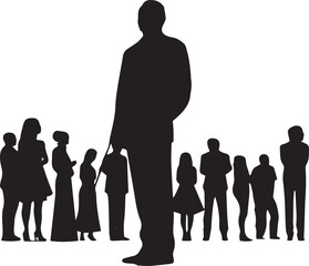 Standing Silhouette People vector illustration