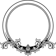 Circle ornament frame vector illustration