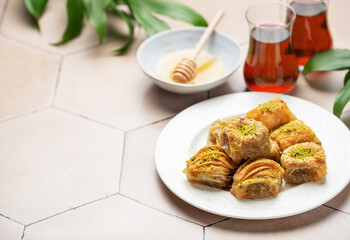 Assortment of Turkish baklava dessert