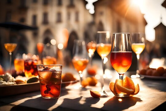 glasses of champagne on the table