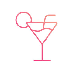 Cocktail icon isolate white background vector stock illustration.