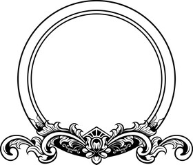 Circle ornament frame vector illustration