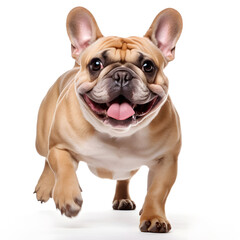 Fototapeta premium French Bulldog Dog Isolated on White Background - Generative AI
