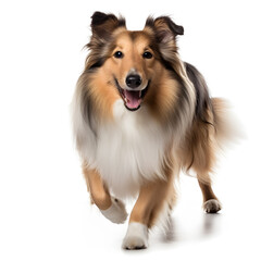 Sheltie Collie Dog Isolated on White Background - Generative AI