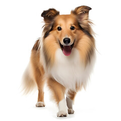 Shetland Sheepdog, Collie Dog Isolated on White Background - Generative AI