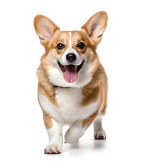 Welsh Corgi Dog Isolated on White Background - Generative AI