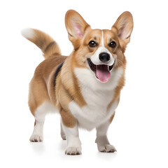 Welsh Corgi Dog Isolated on White Background - Generative AI