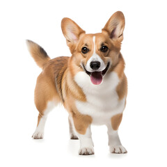 Welsh Corgi Dog Isolated on White Background - Generative AI